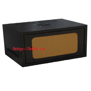 Tủ rack 4U-D400 treo tường, màu đen, cánh mica