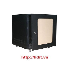 Tủ rack 9U-D500 tower, màu đen, cánh mica