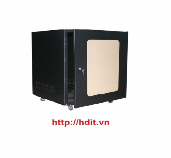 Tủ rack 9U-D500 tower, màu đen, cánh mica - KHO TỦ RACK