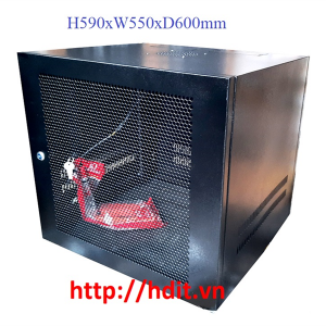 Tủ rack 12U-D600 Treo tường, màu đen, cánh lưới